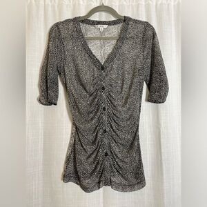 Cabi Sheer Top Snake Skin Black and White size S